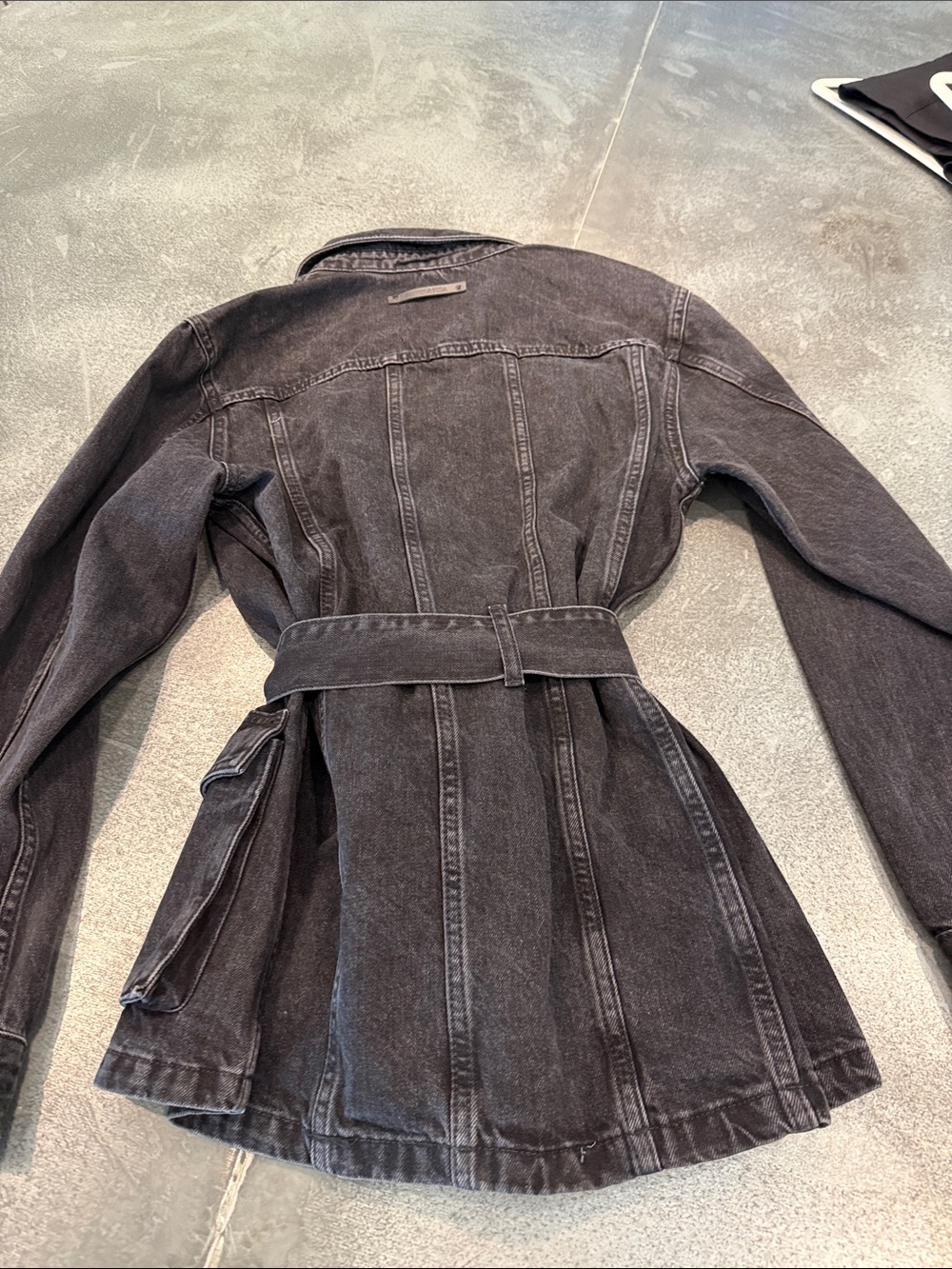 Scotch & Soda Black Washed Denim Belted Jacket - Picture 3 of 3